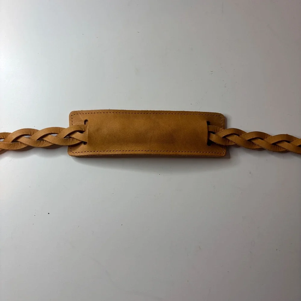 Vintage Longaberger Leather Basket Purse Backpack Strap Braided Tan Adjustable